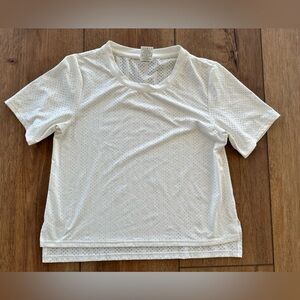 ZYIA White Eyelet Short Sleeve Tee